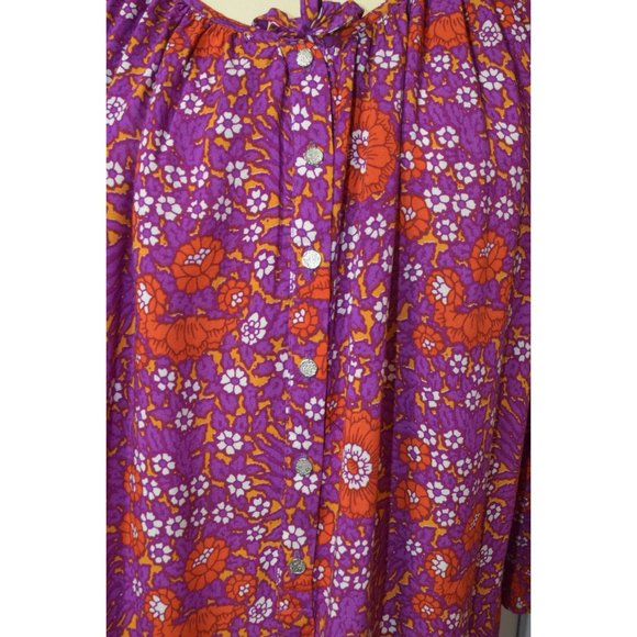 Cynthia Rowley Bold Floral Peasant Blouse size 1x - Picture 5 of 6